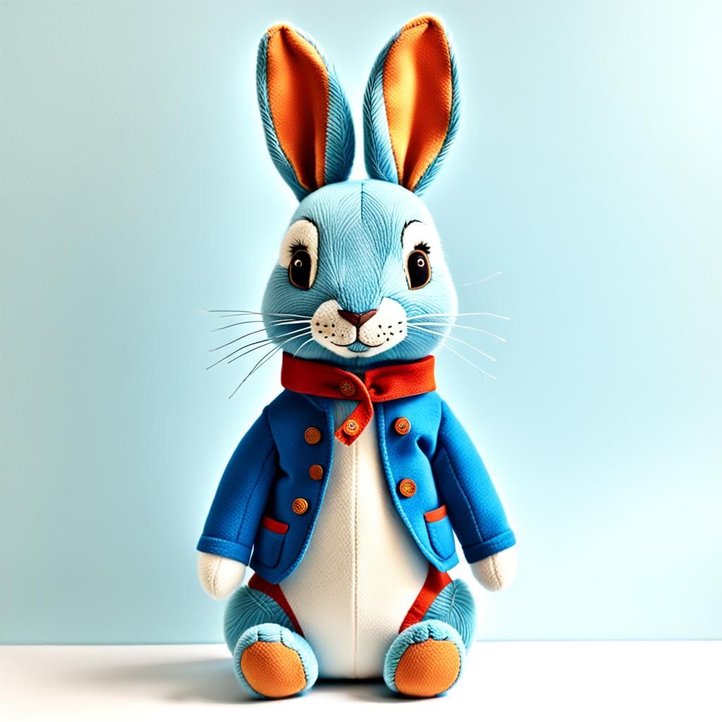 Abstract Peter Rabbit Plush Toy Art