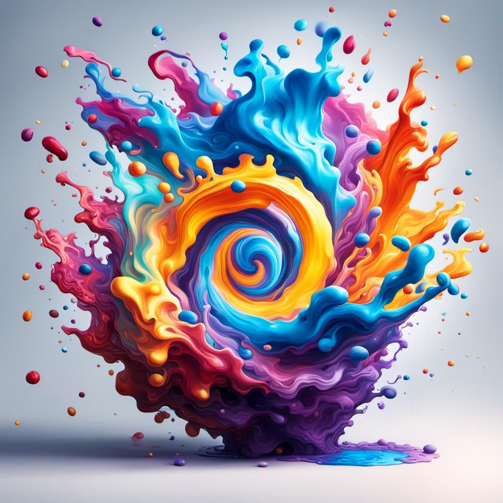 Viscous Gastrotrich Explosion in Splash Art Style