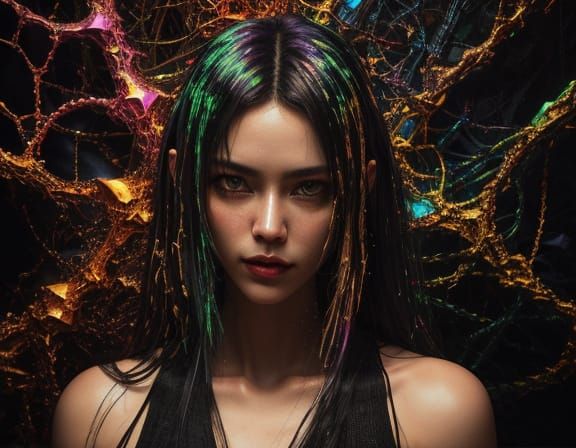 Eerie Grunge Oil Painting of Character Trapped in Sin