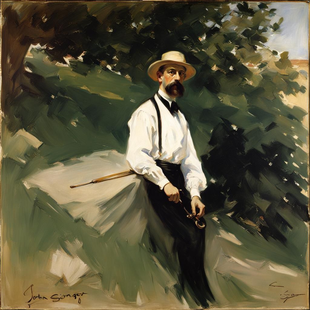 Elegant Reclining Portrait in Sargent Style