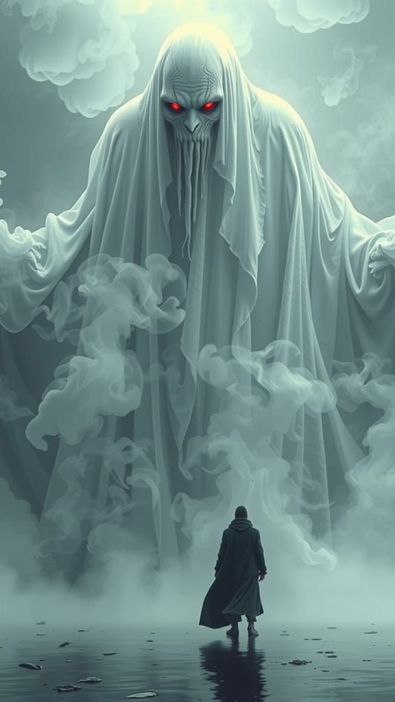 Surreal Encounter of Ghostly Proportions in a Dreamlike Land...