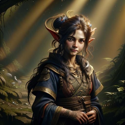 Goblin Portrait in Gritty Forest, Fantasycore Masterpiece