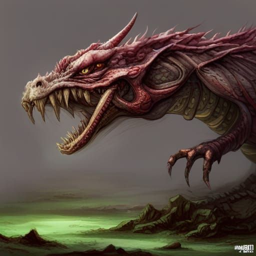 Rotting Mutant Dragon Fantasy Art