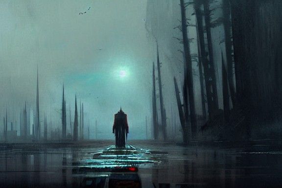 Sinister Journey Home in a Dark Fantasy Style