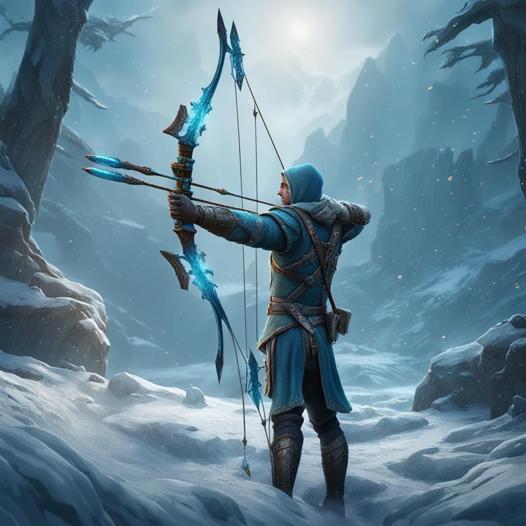 Archer with Frost Arrows: Fantasy Concept Art