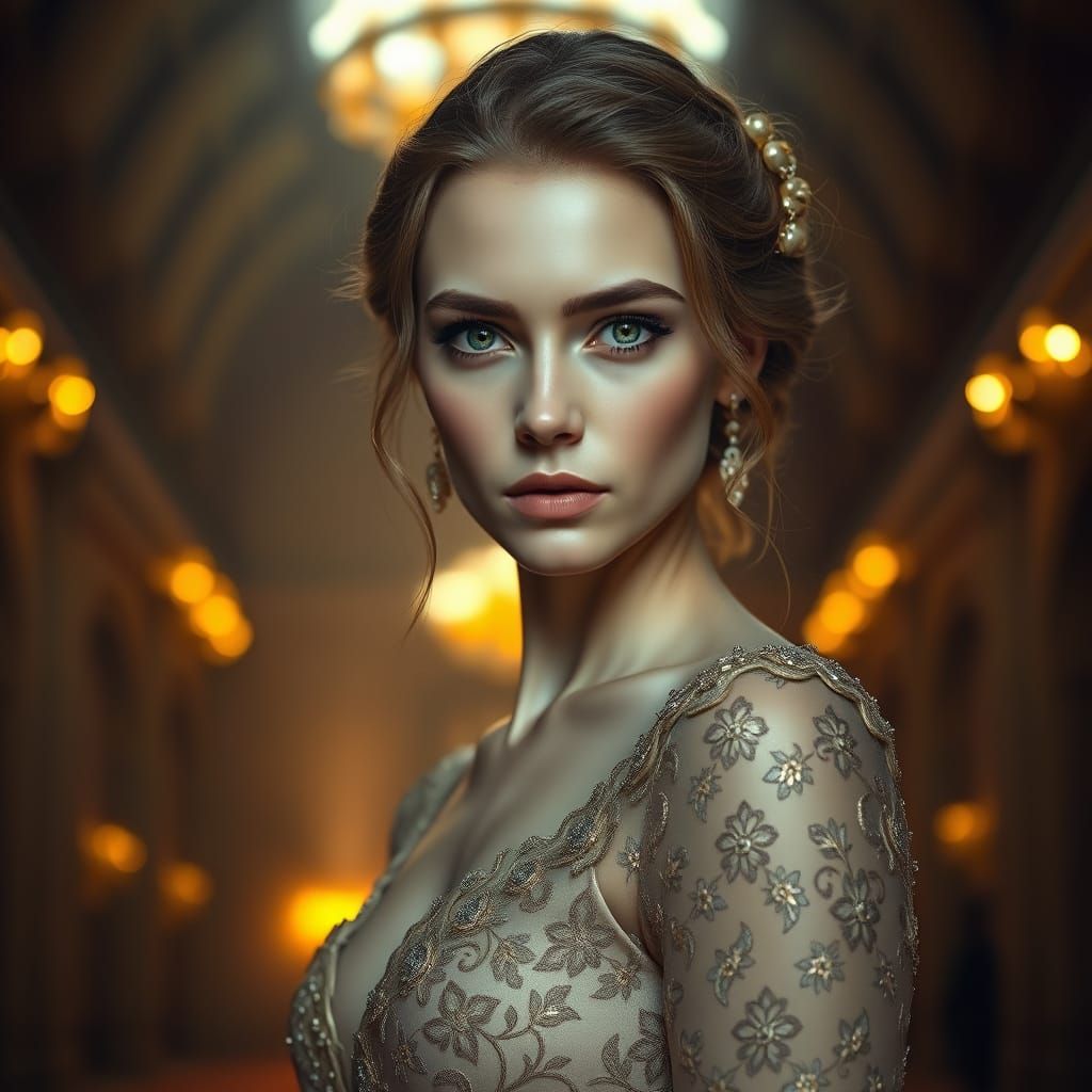 Ethereal Beauty in a Moody, Hyperrealistic Portrait