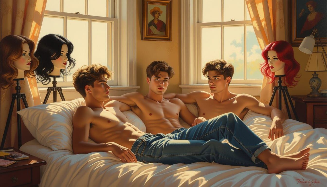 Sunlit Morning After: Hyperrealistic Oil Painting