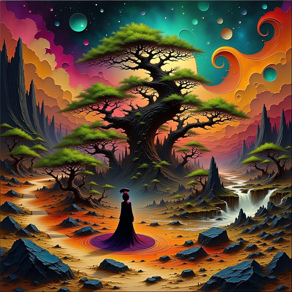 Swirling Vortex Tunnel in Style of Beksiński