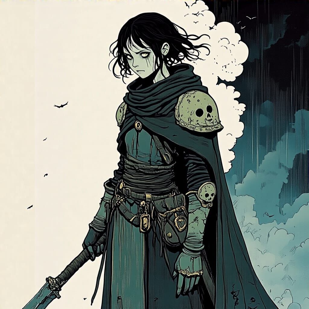 Dark Fantasy Character in Posuka Demizu Style