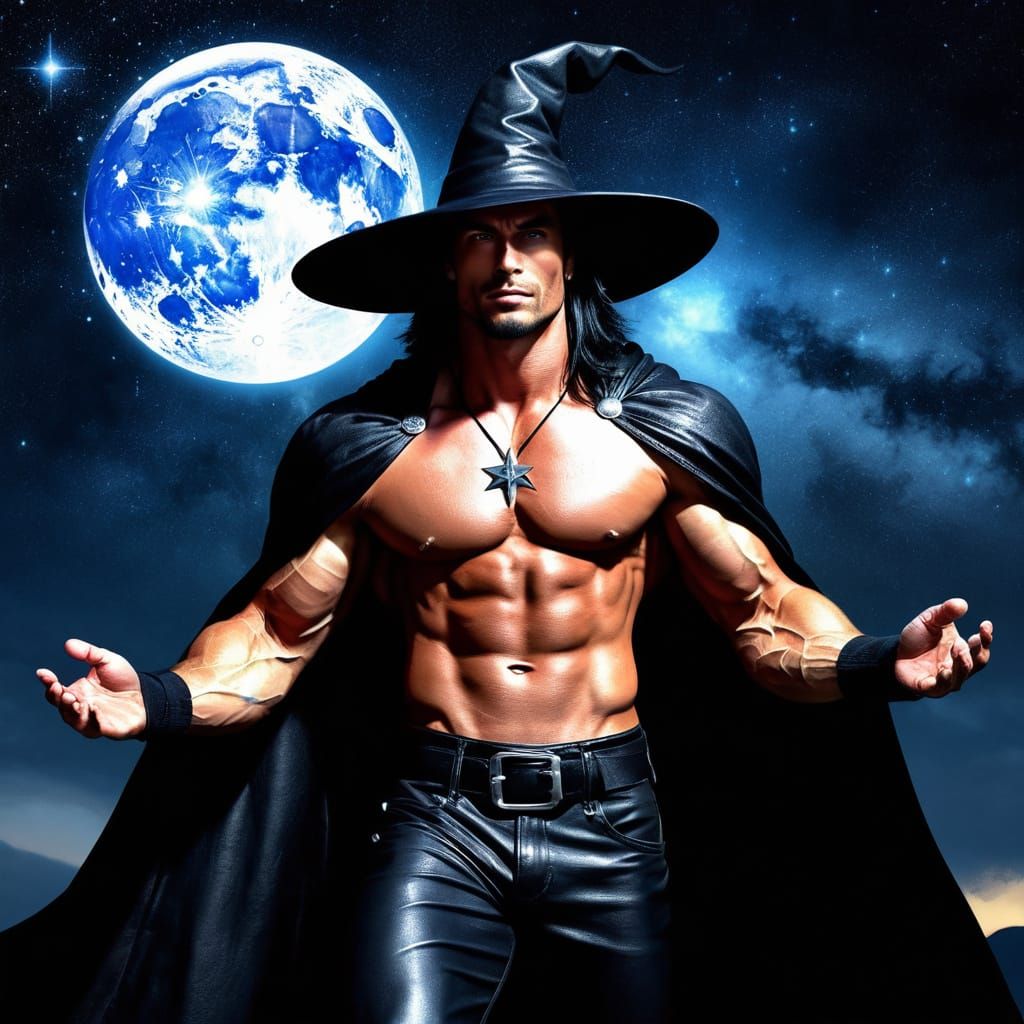 Dashing Male Witch Soars Through the Cosmos in Dark Fantasy ...