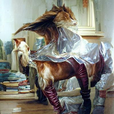 Fashion Horse in Oil Painting Style