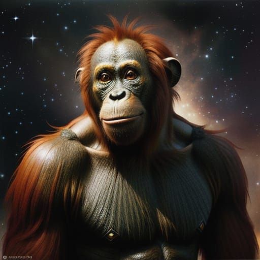 Cosmic Orangutan in Sci-Fi Chaos