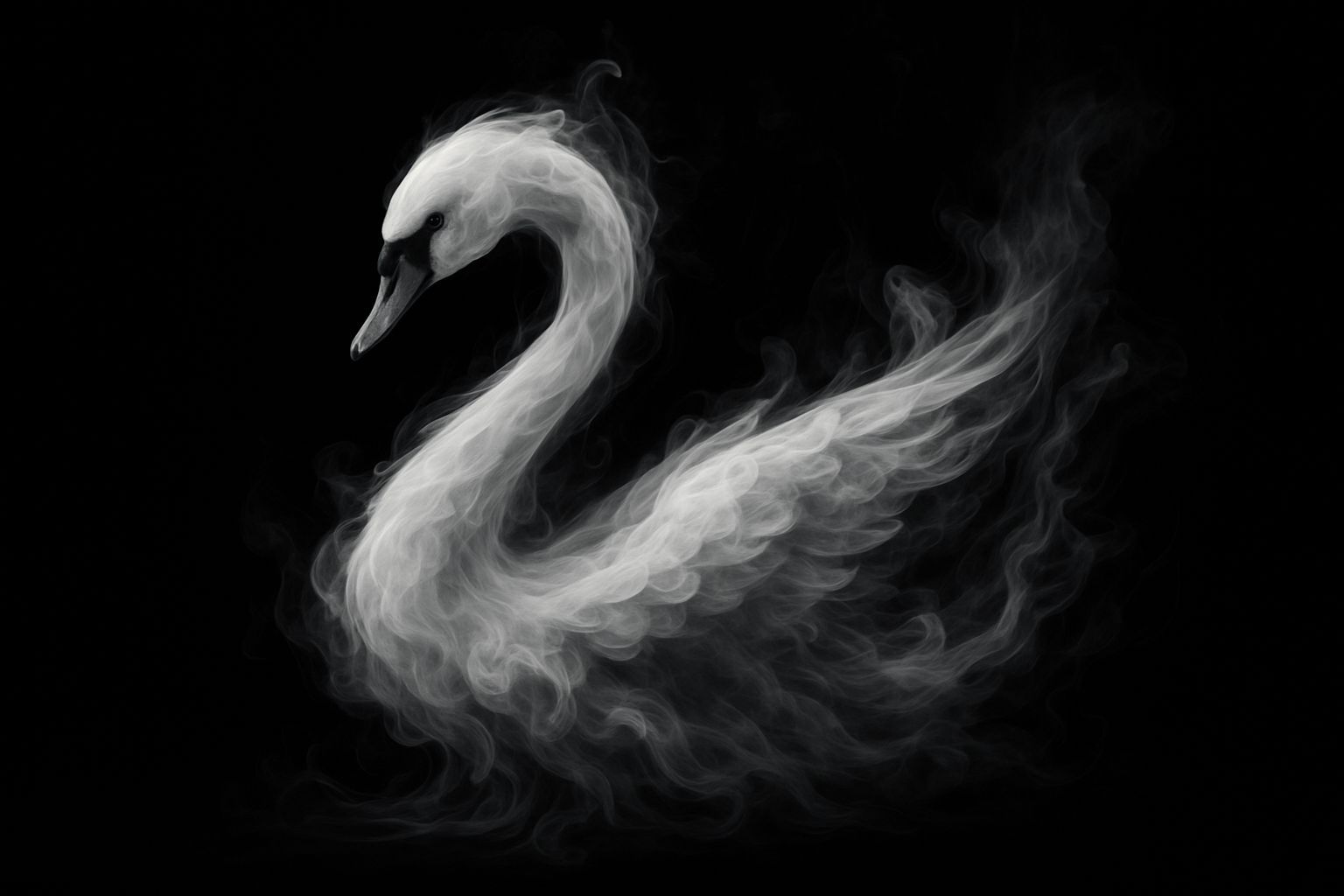 Surreal Misty Swan in Detailed CGI