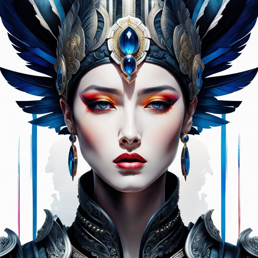 Stylized Watercolor Portrait of Caius Julius Caesar