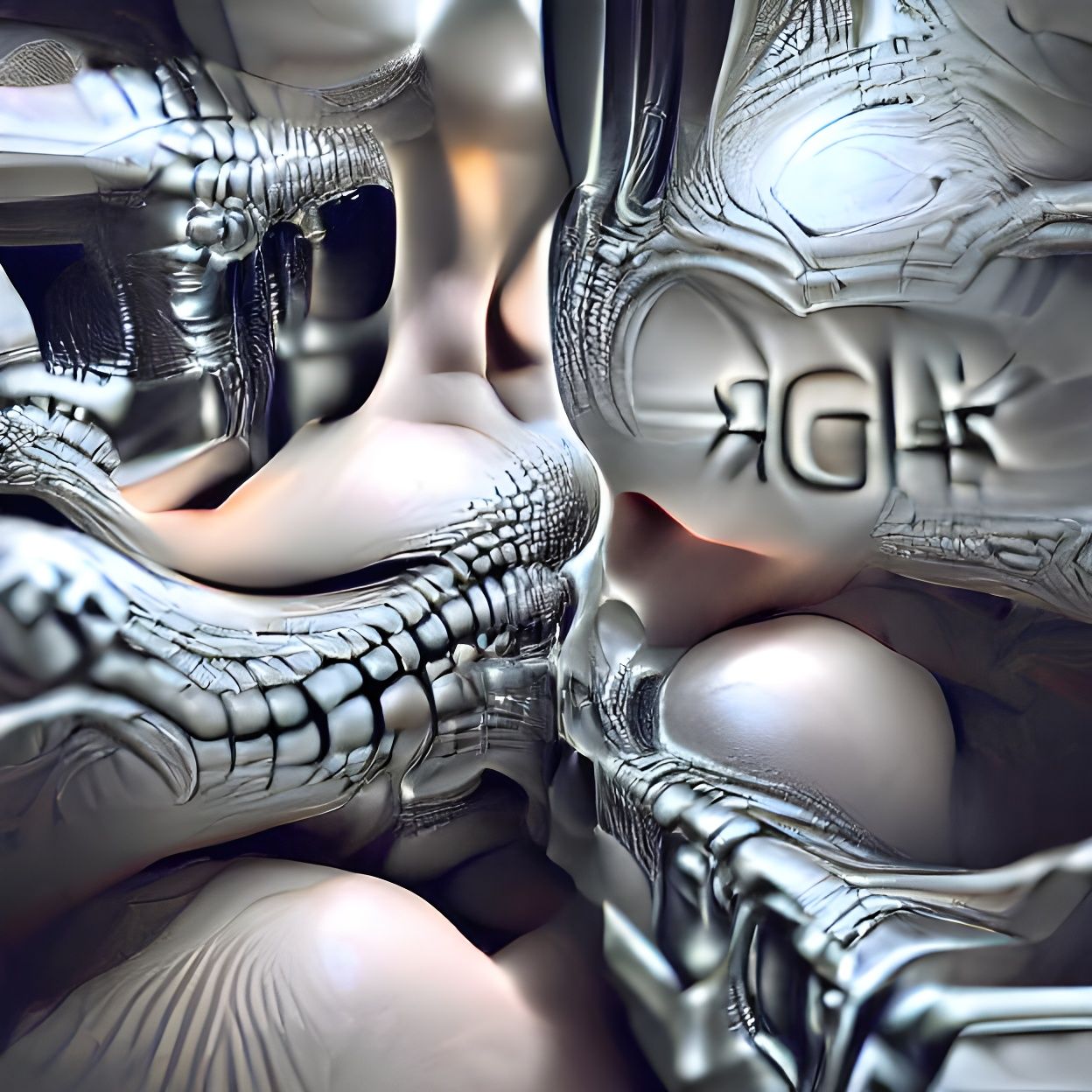 Geometric Holographic Structure in Giger Style