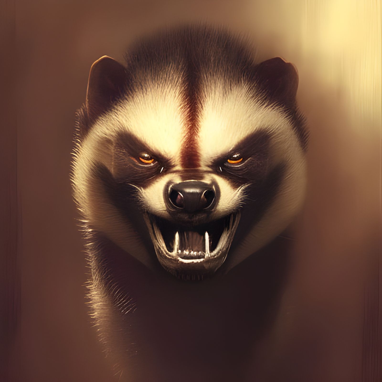 Sinister Honey Badger Portrait in Fantasy Art Style