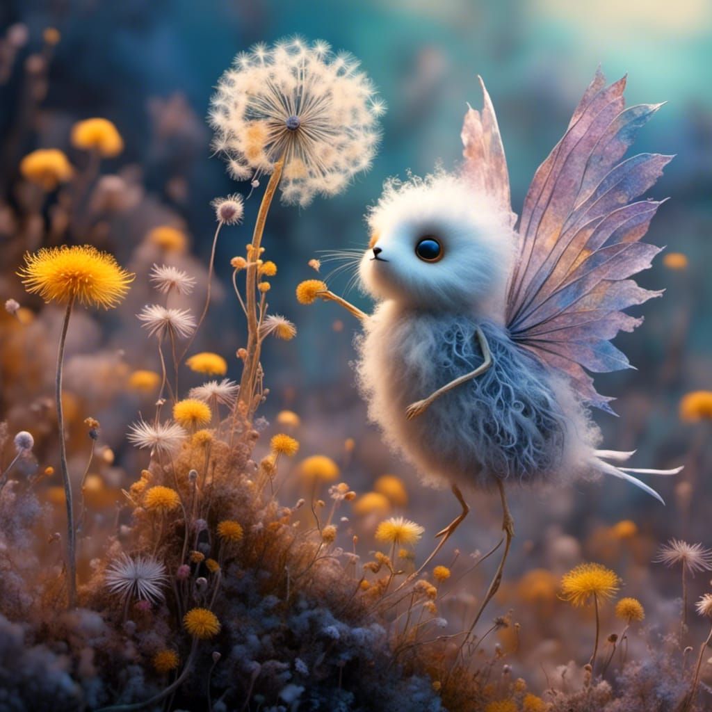 Dandelion flurry in a ‘forest’ of dandelion