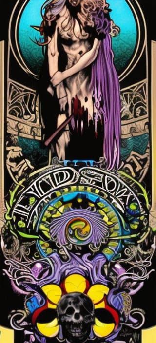 Horrific Gory Comic Art in Death Metal Style