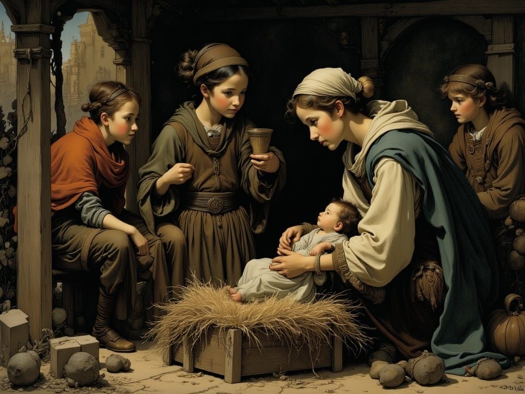 Biblical Scene in Intimate Detail as a Masterpiece of Baroqu...