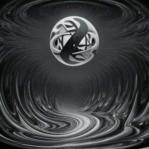 Abstract Black and White Surrealist Landscape