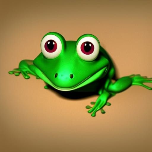 Frogs on a Branch: 3D Digital Art