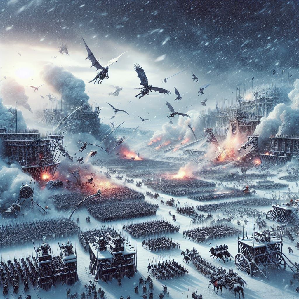 Epic Battle of Winterfell: Dramatic Digital Matte Painting