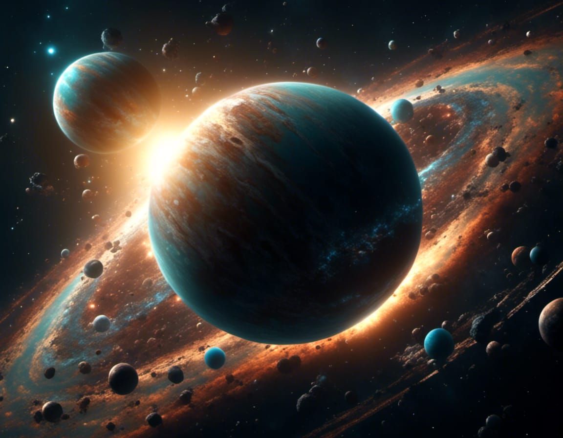 Ultra HD Planet and Galaxy in Photorealistic Style