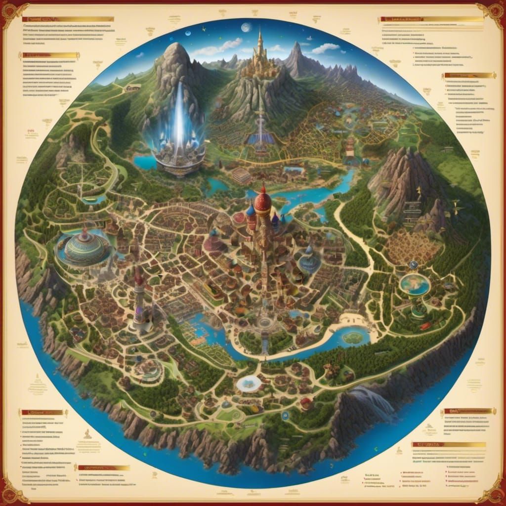 Detailed Disneyland Map at Night with Fireworks