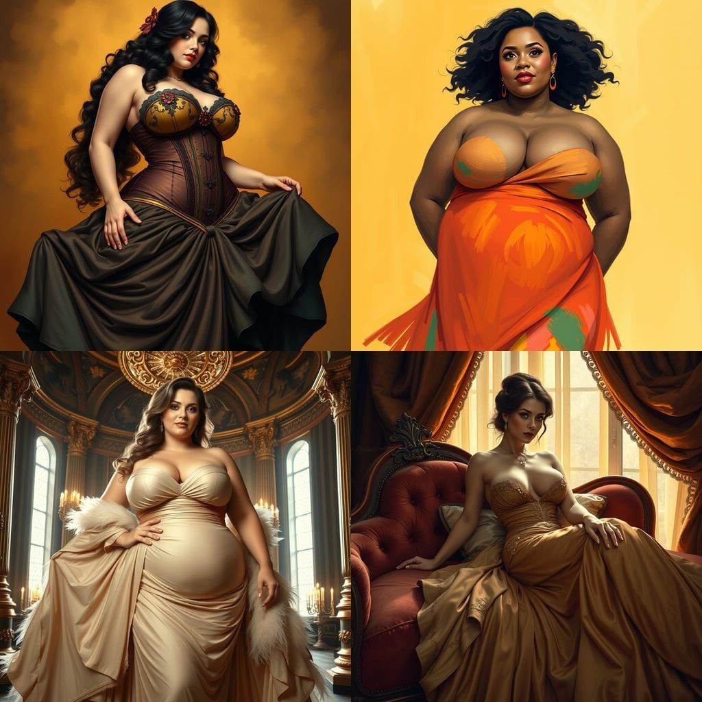 Gigantic Curvy Woman in a Bold Artistic Style