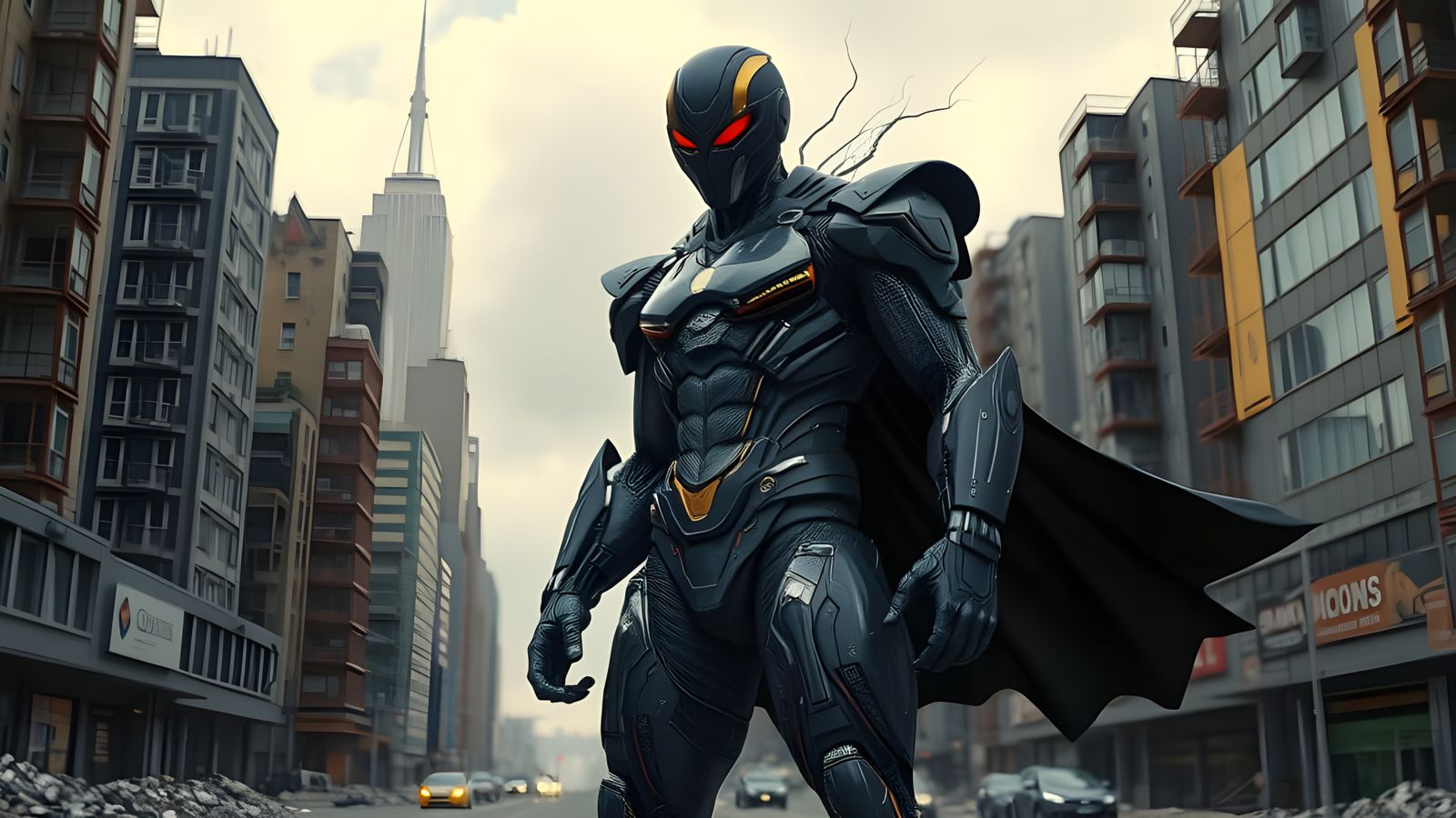 Cybernetic Hero Dominates Dystopian Metropolis