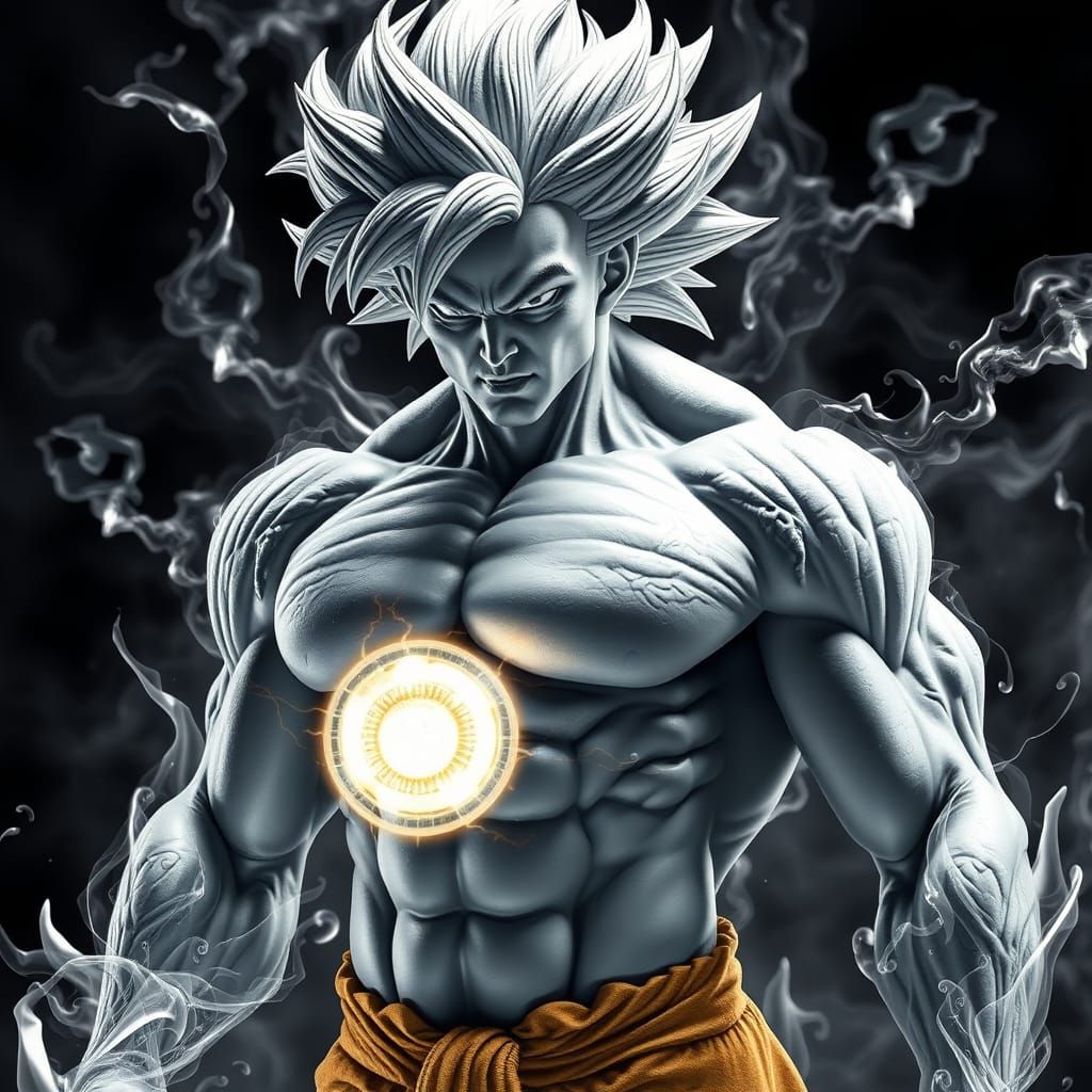 Goku Unleashes Kamehameha in Alex Grey Style