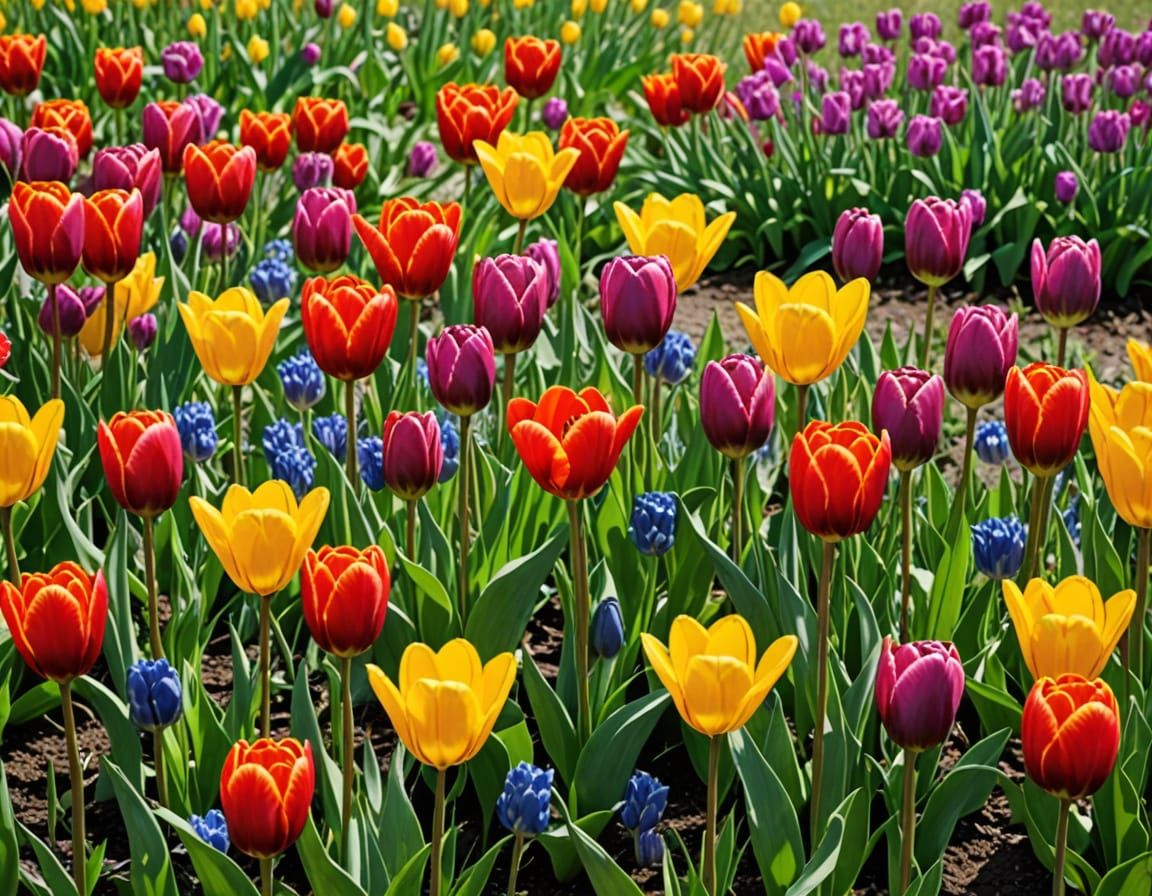 Vibrant Prairie Tulips in Full Bloom