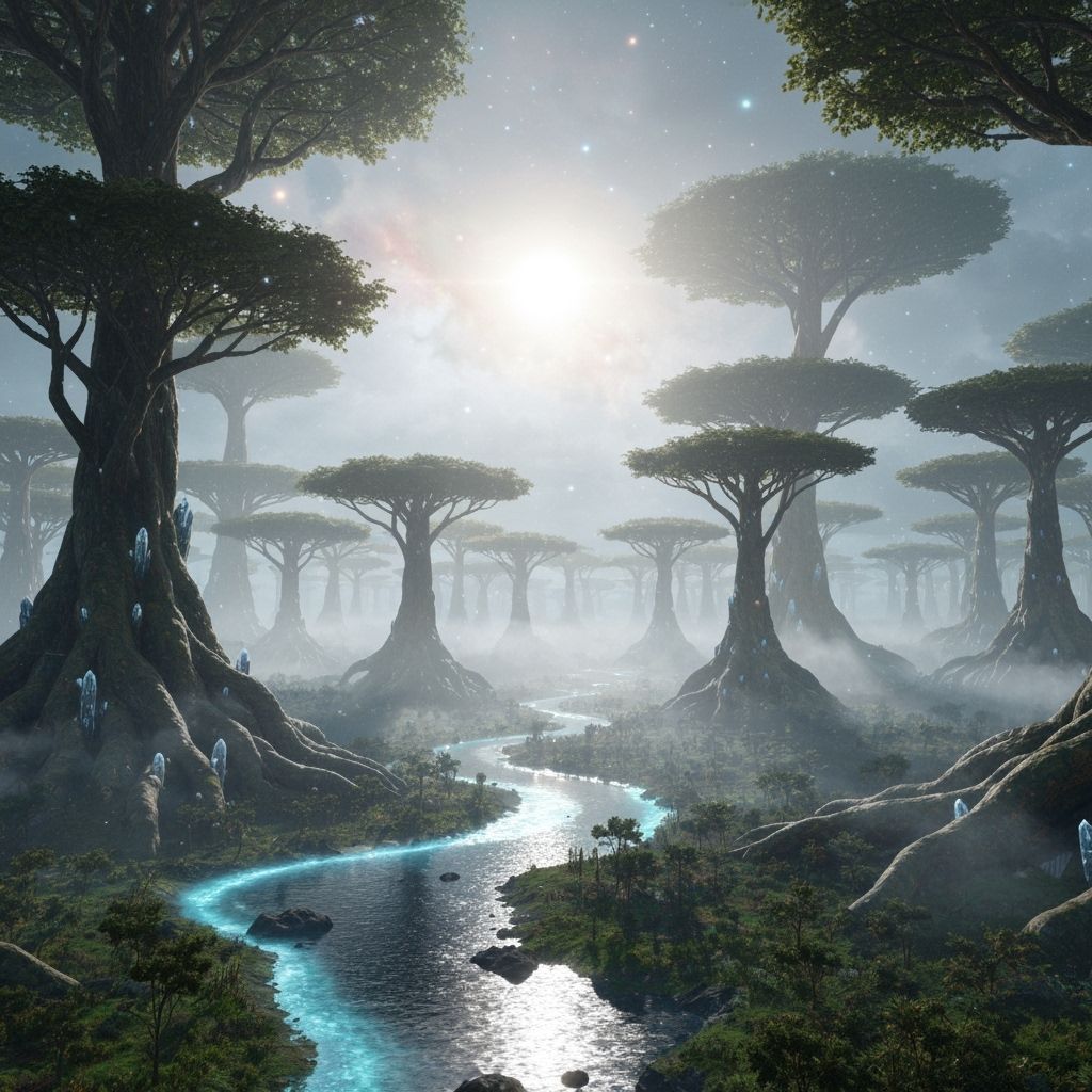 Gigantic Alien Planet with Rivers of Liquid Hydrogen