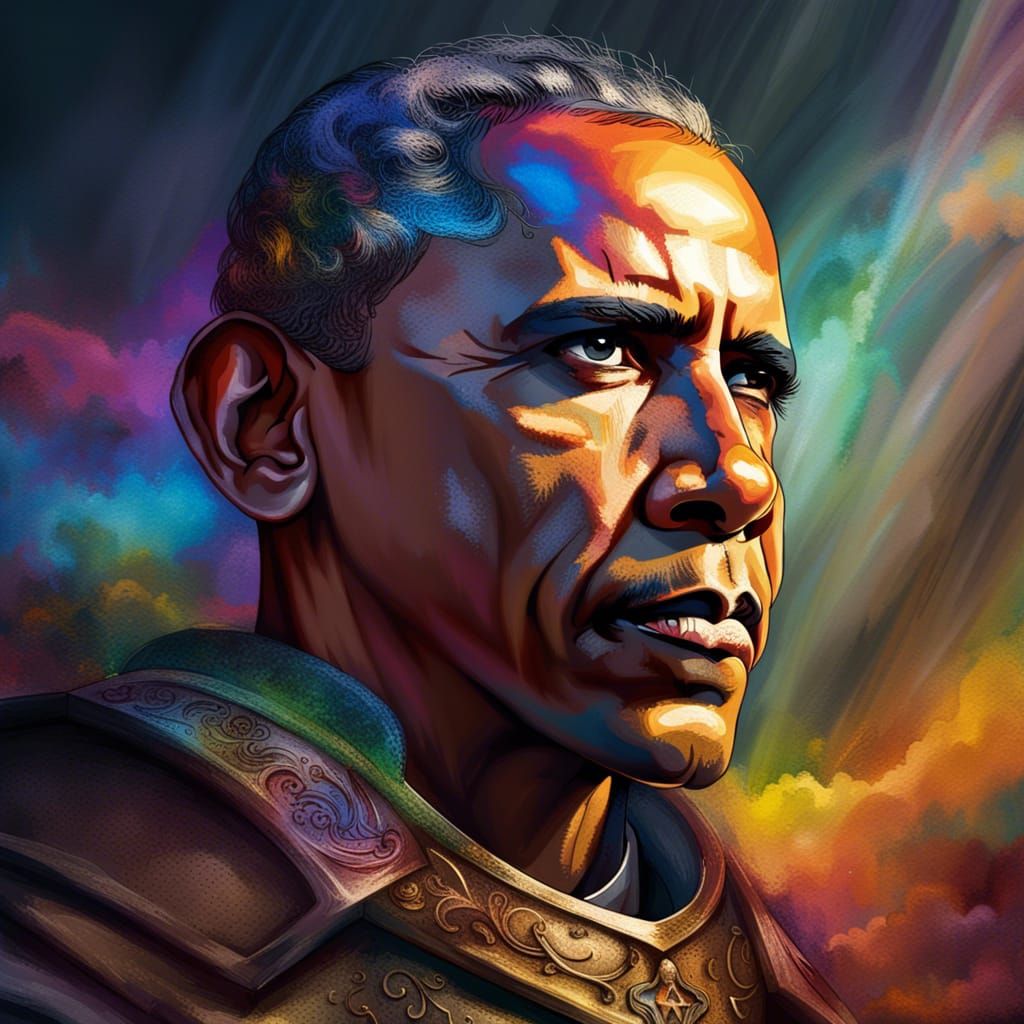 Obama as a Fantasy Paladin in Detailed Digital Art