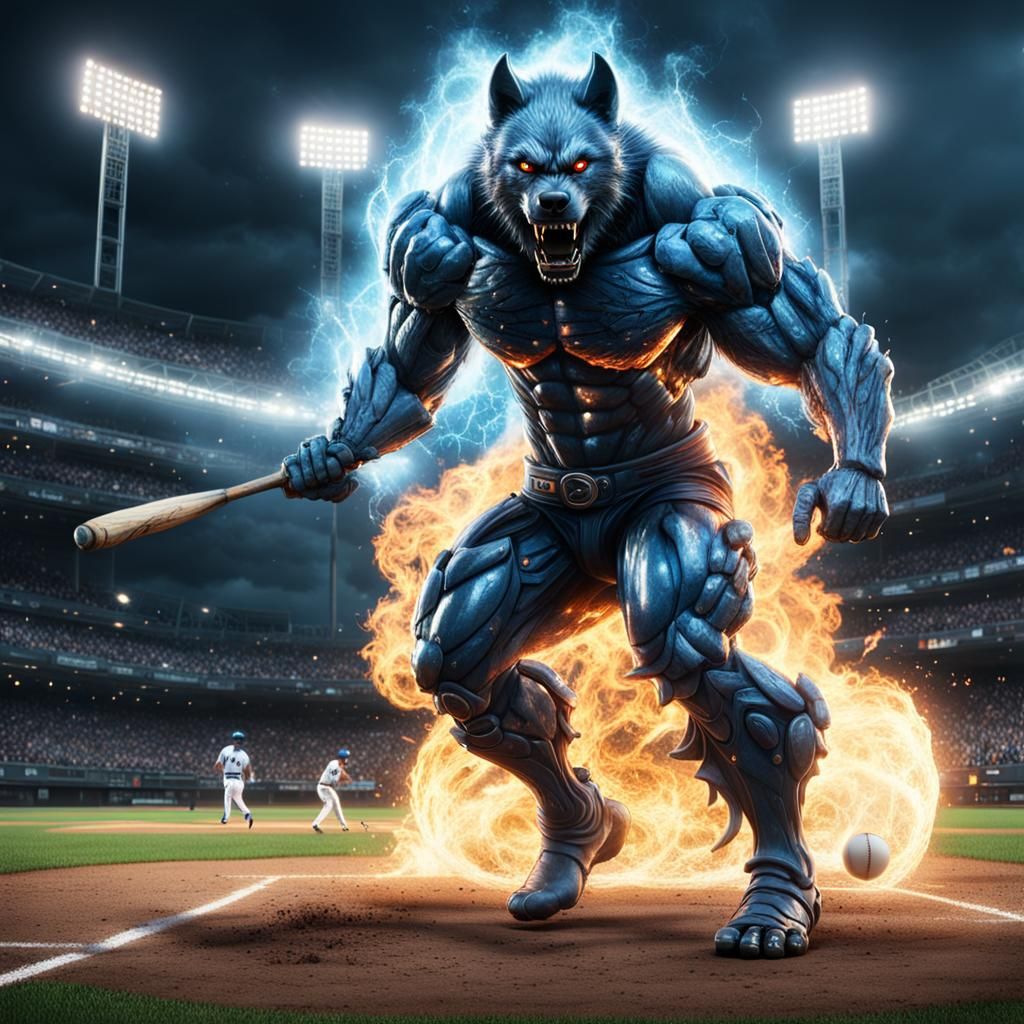 Mechanical Werewolf Hits Flaming Baseball, CGI