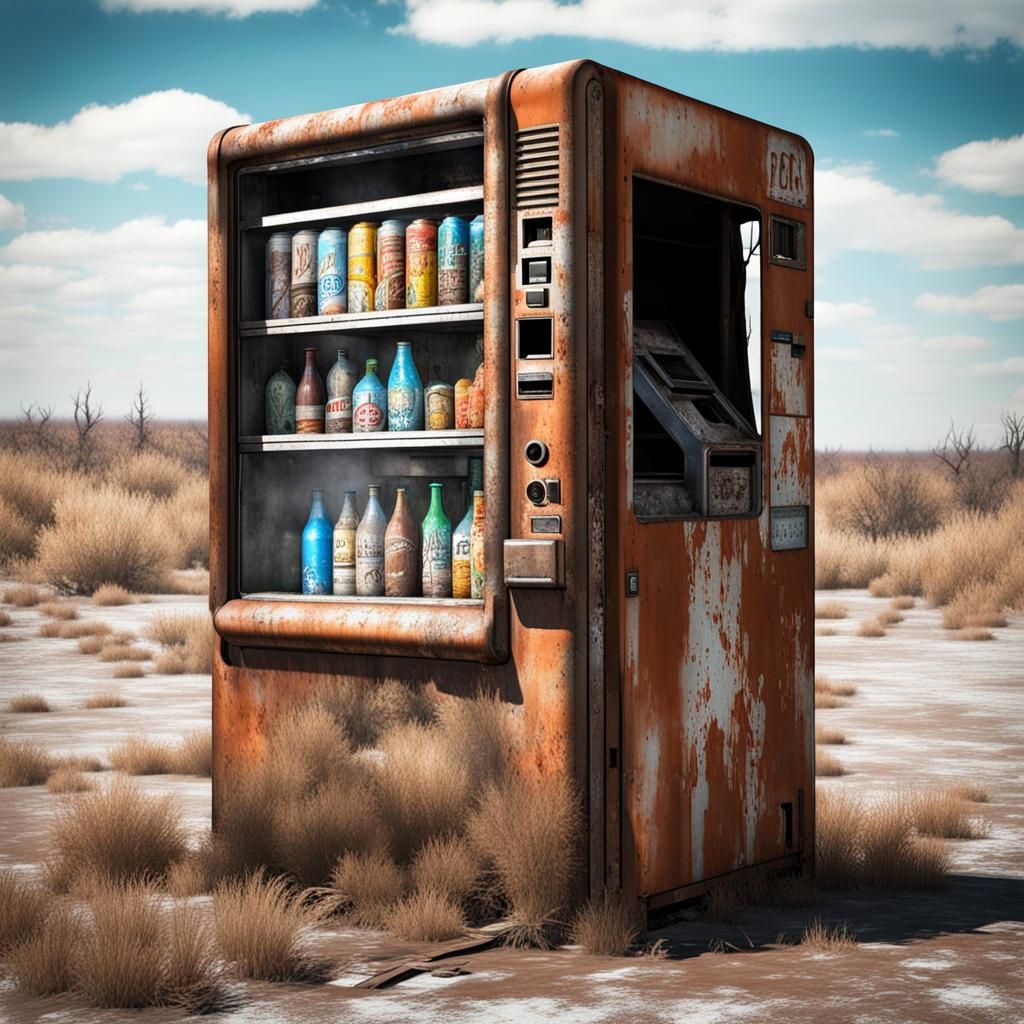 Post-Apocalyptic Vending Machine in Wasteland