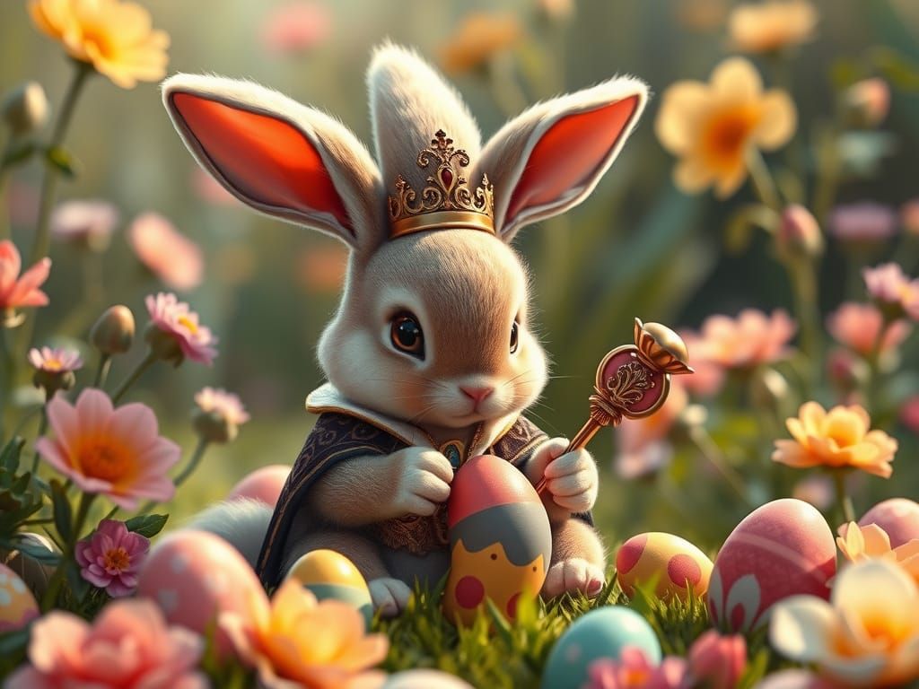 Chibi Easter Bunny in Digital Painting
