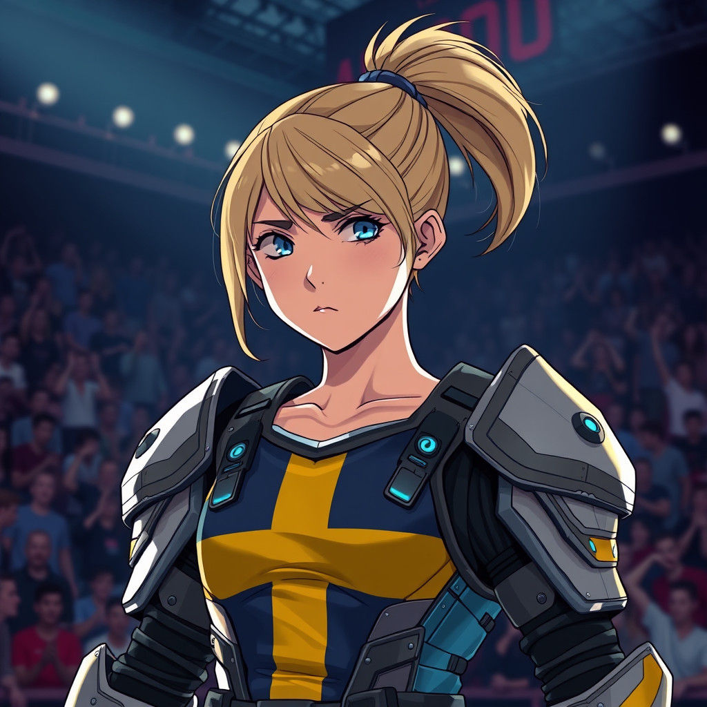 Swedish Girl Fighter in Manga Anime Style