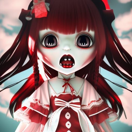 Adorable Chibi Vampire Doll Portrait