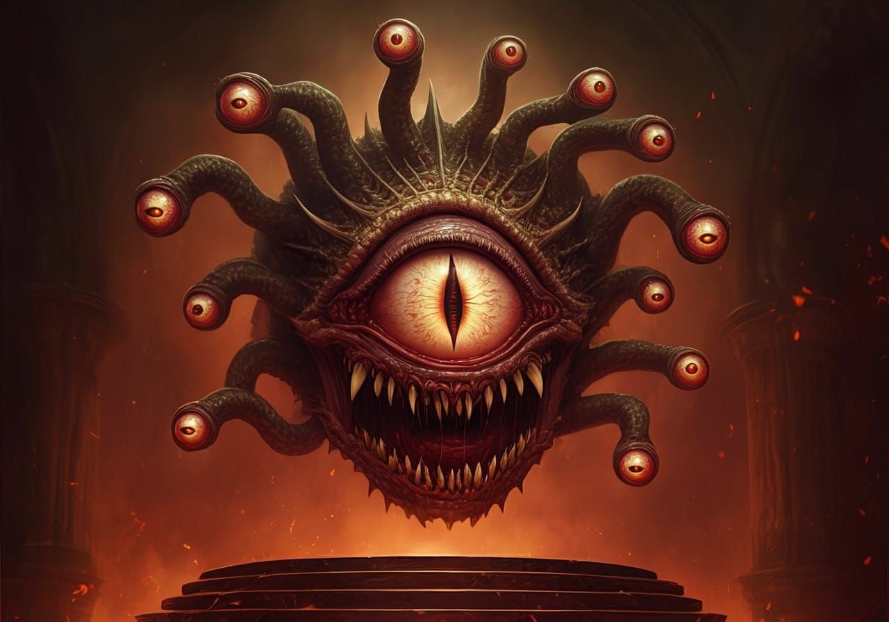 Malignant Beholder in Dark Fantasy Art