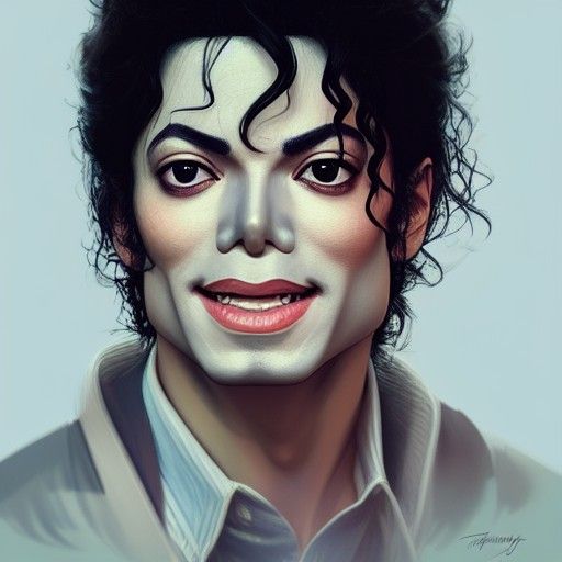 Michael Jackson Portrait by Rutkowski, Artgerm, and Mucha