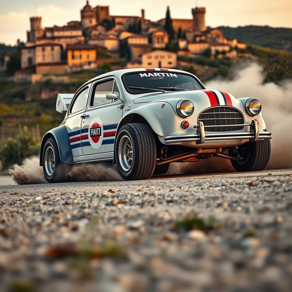 Modified Fiat Topolino Rally Car in Martini Livery