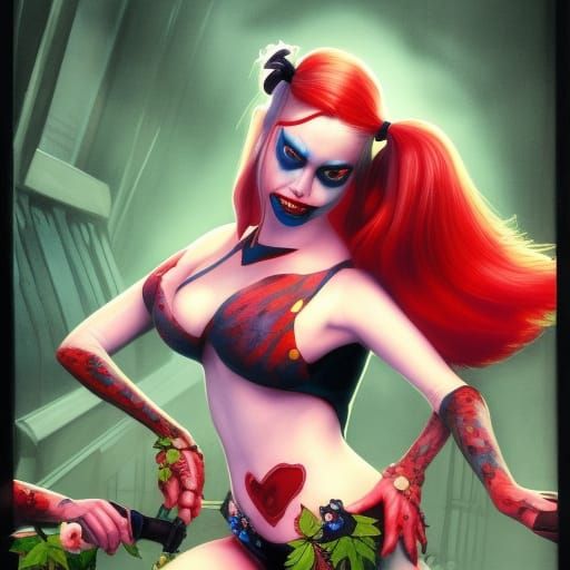 Harley Quinn Poisoned: Detailed Steampunk DC Comics Art