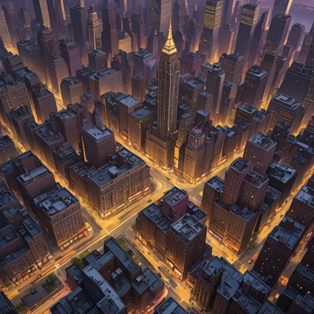 Dark Fantasy New York City Art in 8K