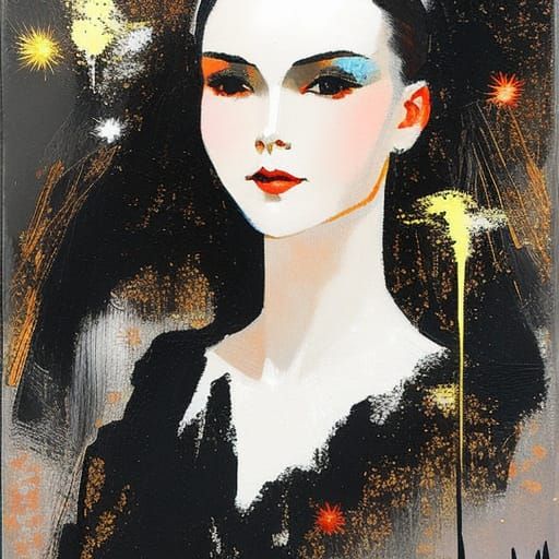 Shining Metallic Points of Light Art