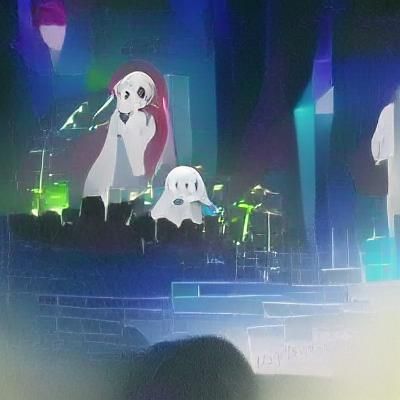 Cute Anime Ghost Rock Concert