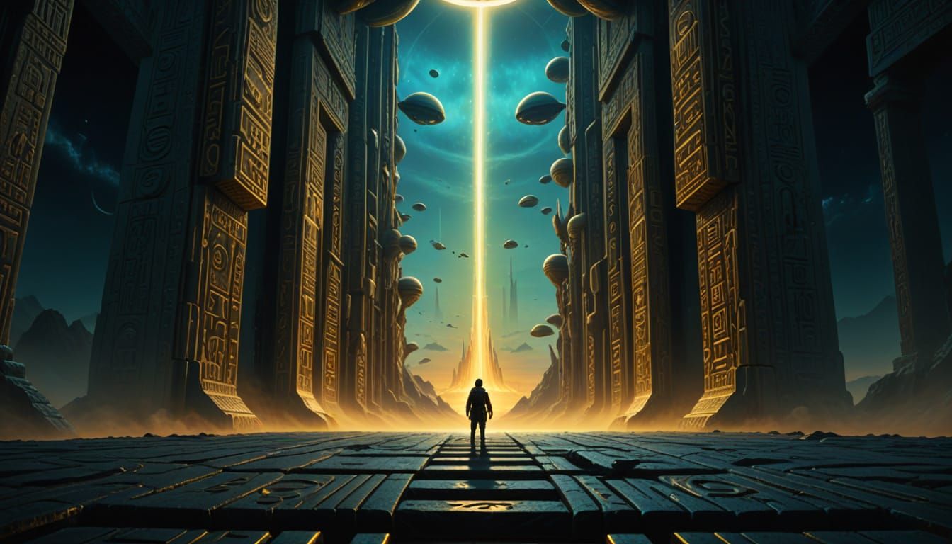 Sci-Fi Alien Inscriptions on Monumental Architecture