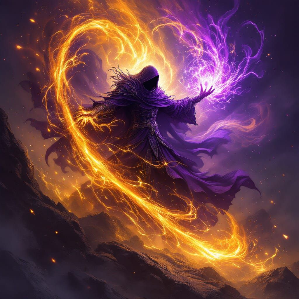 Shadow Mage Conjuring Dark Magic