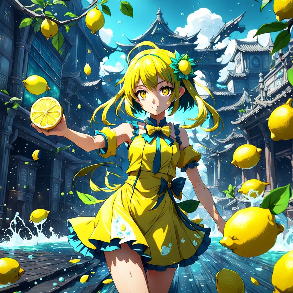 Anime Lemon Girl in Detailed Matte Painting