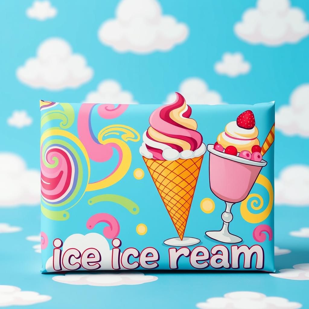 Colorful Ice Cream Packaging with Swirling Patterns